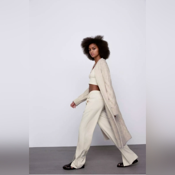 Zara chunky knit cardigan coat - Picture 3 of 12